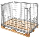Gitterbox palešu apmale ar apmali S-120 cm G-80 cm H-90 cm acs 6x10 cm abpusēji atverams cinkots N