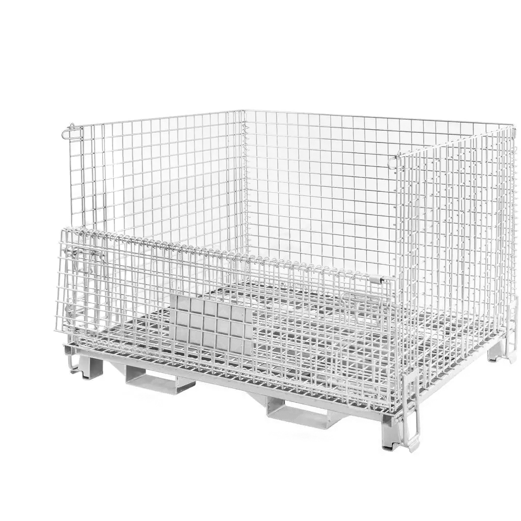 1111202569134ab83b0a3.jpeg Sietveida konteiners Gitterbox S-120 cm G-100 cm H-91 cm acs 5x5 cm ar apakšējo rokturi cinkots N - Image 1