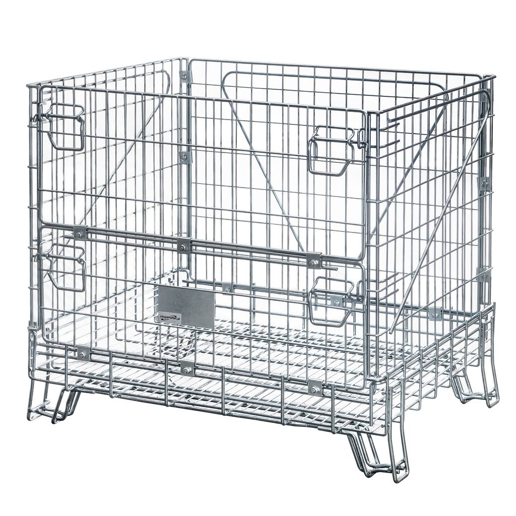 1111202569134aba0b8bd.jpeg Sietveida konteiners Gitterbox S-114 cm G-84 cm H-98 cm acs 5x11 cm saliekams ar atveramu sānu cinkots N - Image 1