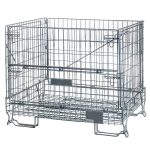 Sietveida konteiners Gitterbox S-120 cm G-90 cm H-102 cm acs 5x12 cm saliekams ar atveramu sānu cinkots N