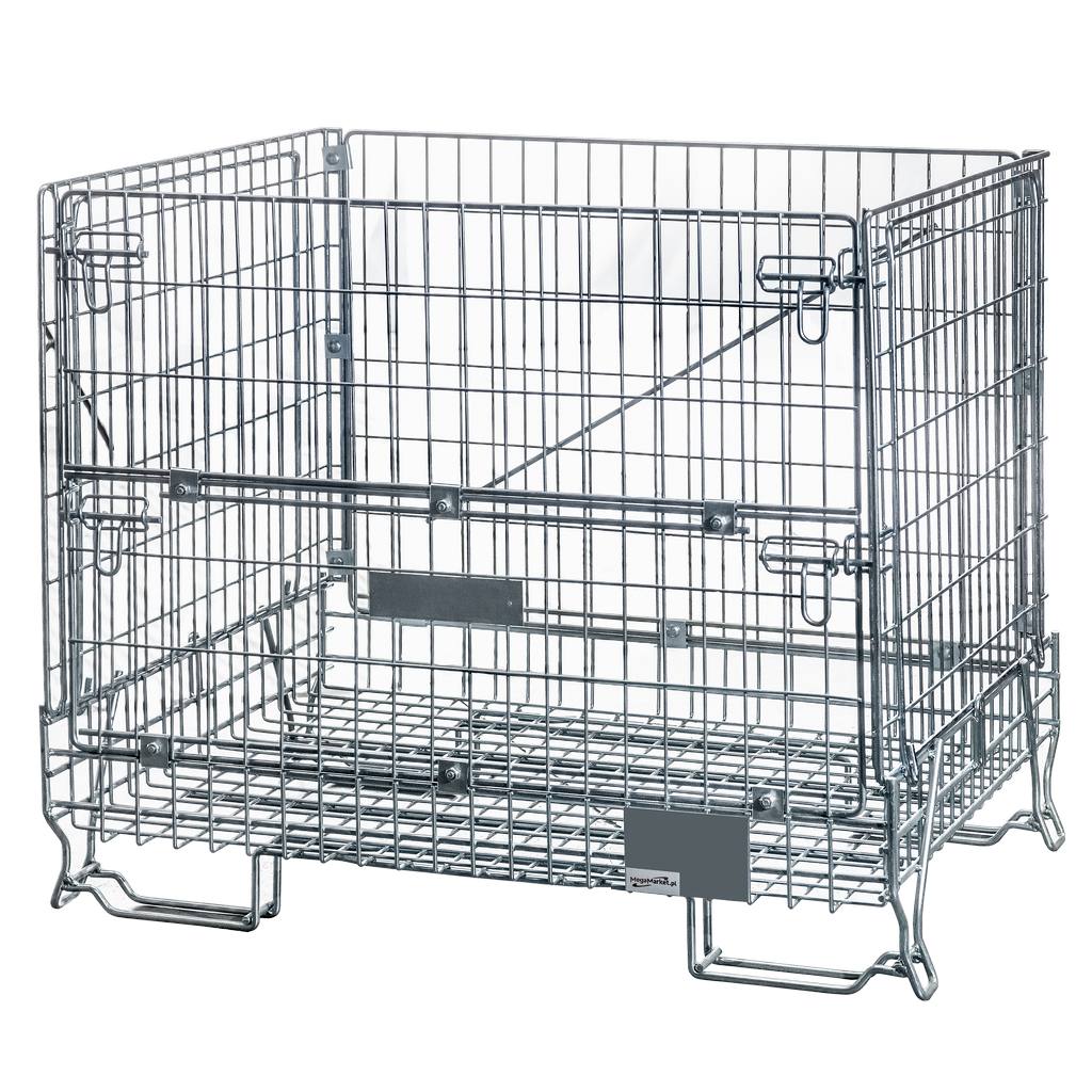 1111202569134abba1031.jpeg Sietveida konteiners Gitterbox S-120 cm G-90 cm H-102 cm acs 5x12 cm saliekams ar atveramu sānu cinkots N - Image 1
