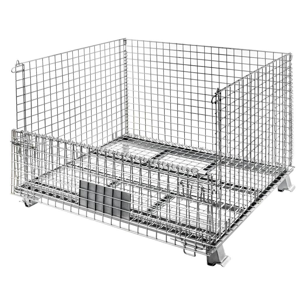 1111202569134abca1481.jpeg Sieta konteiners Gitterbox S-120 cm G-100 cm H-89 cm acs 5x5 cm pastiprināts ar atveramu sānu cinkots N - Image 1