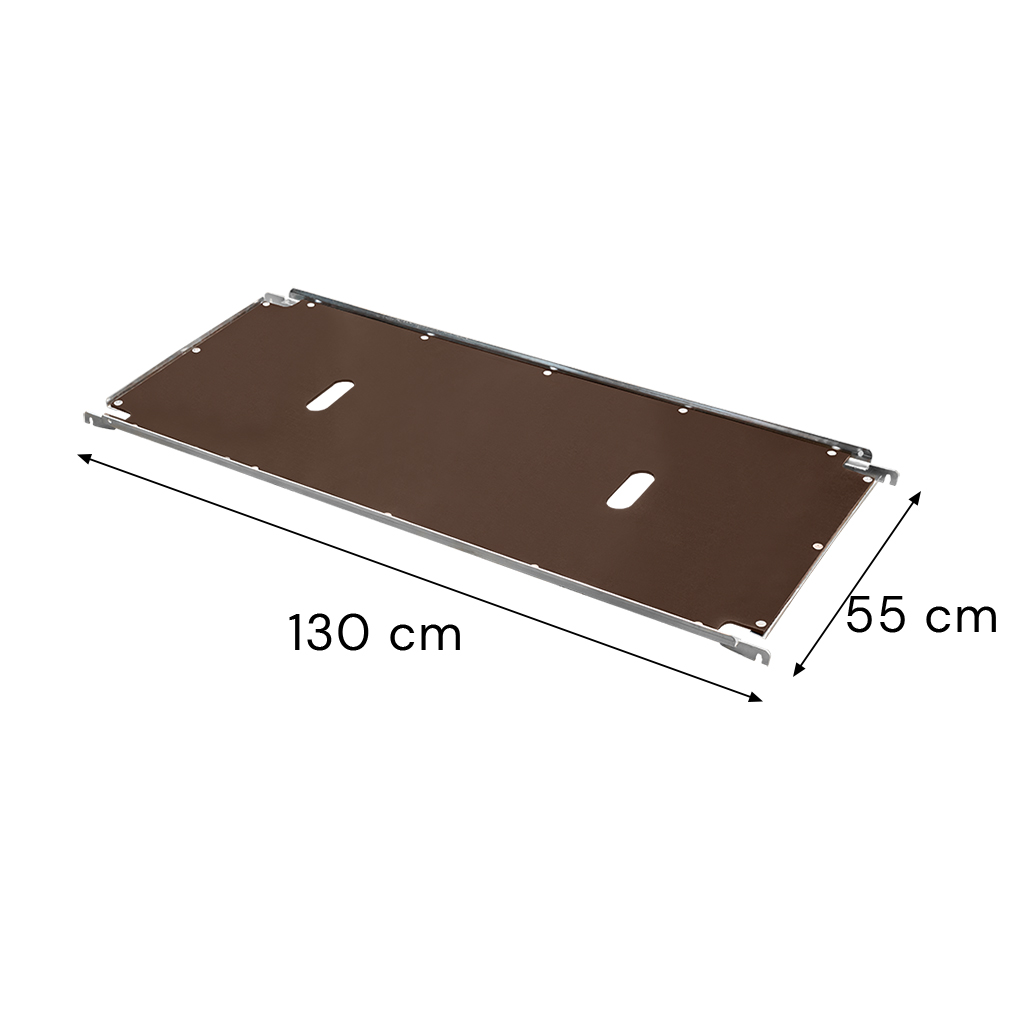 1111202569134ac072291.jpeg Plaukts puķu ratiņiem Mega-M L-130 cm G-55 cm saplāksnis metāla sānu profili N - Image 1