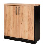 Biroja skapis Mega-M H- 85 cm L- 80 cm G- 35 cm ozols kraft / melns N