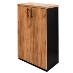 Biroja skapis Mega-M H- 120 cm L- 70 cm G- 35 cm melns / ozols kraft K003