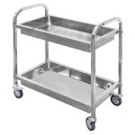 Viesmīļu ratiņi no nerūsējošā tērauda 2-plauktu dziļi Mega-M S-95 cm G-50 cm H-95 cm N