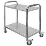 Viesmīļu ratiņi no nerūsējošā tērauda ar 2 plauktiem Mega-M STANDARD S-75 cm G-40 cm H-90 cm N