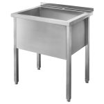 Nerūsējošā tērauda metināta vanna pie sienas Mega-M S-70 cm G-70 cm H- 85 cm N