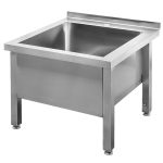 Nerūsējošā tērauda izlietne pie sienas metināta Mega-M S-60 cm G-60 cm H- 50 cm N