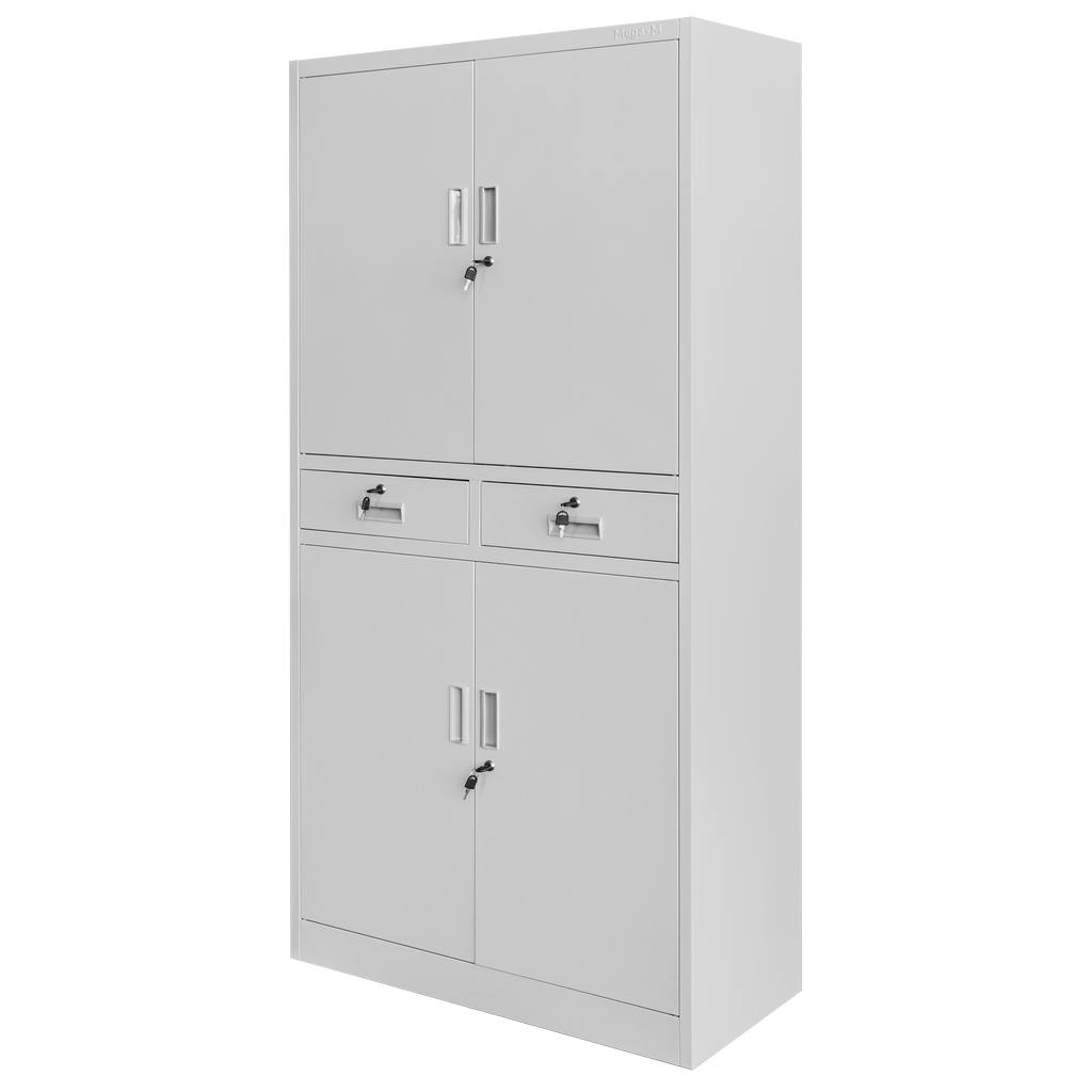 1111202569135a40961a5.jpeg Metāla biroja skapis Mega-M WENUS W-02 dokumentiem ar atvilktnēm pelēks S- 90 cm G- 40 cm H-185 cm skrūvējams N - Image 1