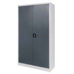 Metāla skapis dokumentiem Mega-M J-100 pelēks/ grafīta priekšpuse S-100 cm G-40 cm H-185 cm saskrūvējams N