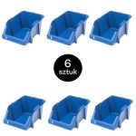 Noliktavas kaste Mega-M darbnīcas kaste S plastmasas 155x250x120 mm zila (6 gab. komplekts) N