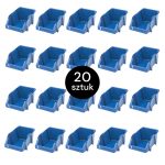Noliktavas konteiners Mega-M darbnīcas kaste M plastmasas 200x300x130 mm zils (20 gab. komplekts) N