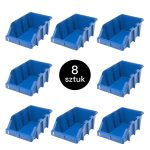 Noliktavas konteiners Mega-M darbnīcas kaste XL plastmasas 265x420x168 mm zils (8 gab. iepakojums) N