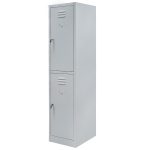BHP ģērbtuves skapis ar nodalījumiem Mega-M J-40/2 2 durvju pelēks P-40 cm D-50 cm A-180 cm skrūvējams N