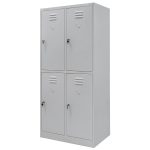 Ģērbtuves skapis ar nodalījumiem Mega-M J-80/4 4 durvju pelēks S-80 cm G-50 cm H-180 cm skrūvējams N