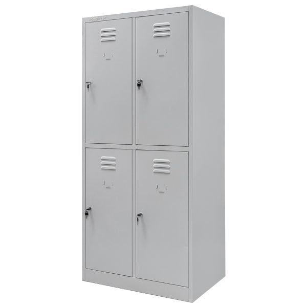 Ģērbtuves skapis ar nodalījumiem Mega-M J-80/4 4 durvju pelēks S-80 cm G-50 cm H-180 cm skrūvējams N