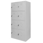 Garderobes skapis Mega-M J-80/8 8 durvju pelēks P-80 cm D-50 cm A-180 cm skrūvējams N