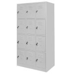 Garderobes skapis Mega-M J-90/12 12 durvju pelēks S-90 cm G-50 cm H-180 cm saskrūvējams N