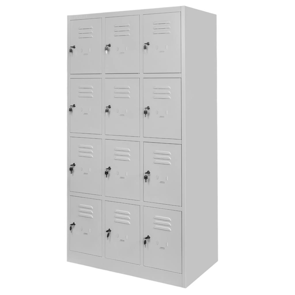 1111202569135ac514a91.jpeg Garderobes skapis Mega-M J-90/12 12 durvju pelēks S-90 cm G-50 cm H-180 cm saskrūvējams N - Image 1