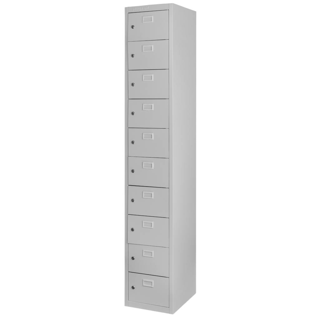 1111202569135ac5d74db.jpeg BHP brokastu skapītis Mega-M J-33/10 10 nodalījumu pelēks P-32,5 cm D-30 cm A-180 cm skrūvējams N - Image 1