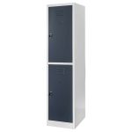 Metāla garderobes skapis Mega-M J-40/2 2-durvju pelēks/ grafīta priekšpuse S-40 cm G-50 cm H-180 cm skrūvējams N