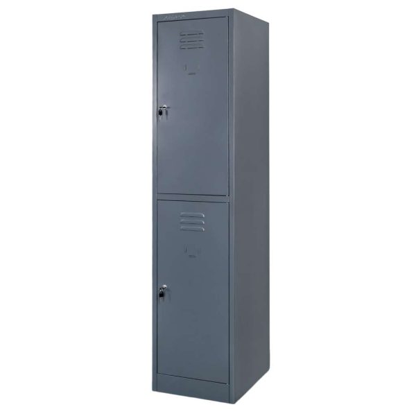 Drēbju skapis ar nodalījumiem BHP Mega-M J-40/2 2 durvju grafīta S-40 cm G-50 cm H-180 cm saskrūvējams N