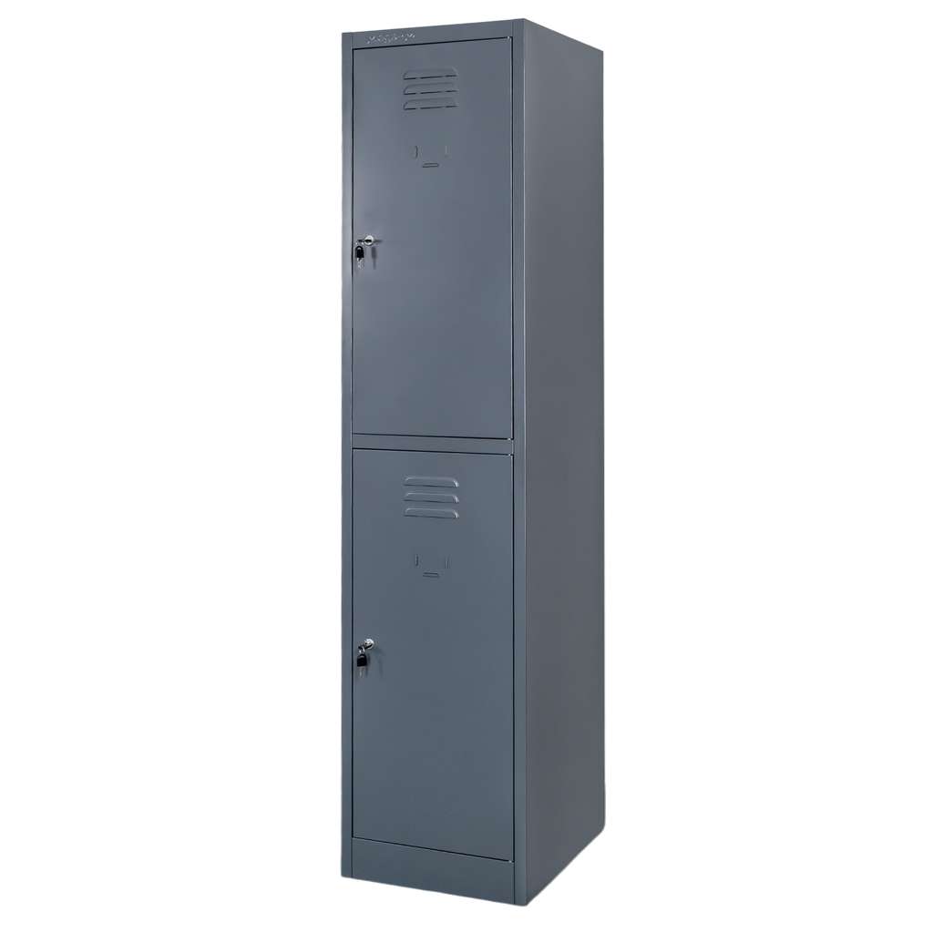 1111202569135ac91a145.jpeg Drēbju skapis ar nodalījumiem BHP Mega-M J-40/2 2 durvju grafīta S-40 cm G-50 cm H-180 cm saskrūvējams N - Image 1