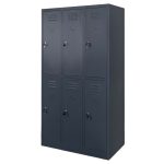 Darba drošības ģērbtuves skapis ar nodalījumiem Mega-M J-90/6 6 durvju grafīta S-90 cm G-50 cm H-180 cm saskrūvējams N