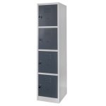 BHP ģērbtuves skapis Mega-M J-40/4 4 durvju pelēks/ grafīta priekšpuse P-40 cm D-50 cm A-180 cm skrūvējams N