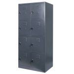 Garderobes skapis Mega-M J-80/8 8 durvju grafīta S-80 cm G-50 cm H-180 cm skrūvējams N