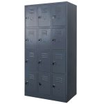 Nodalījumu skapis BHP Mega-M J-90/12 12 durvju grafīta S-90 cm G-50 cm H-180 cm skrūvējams N