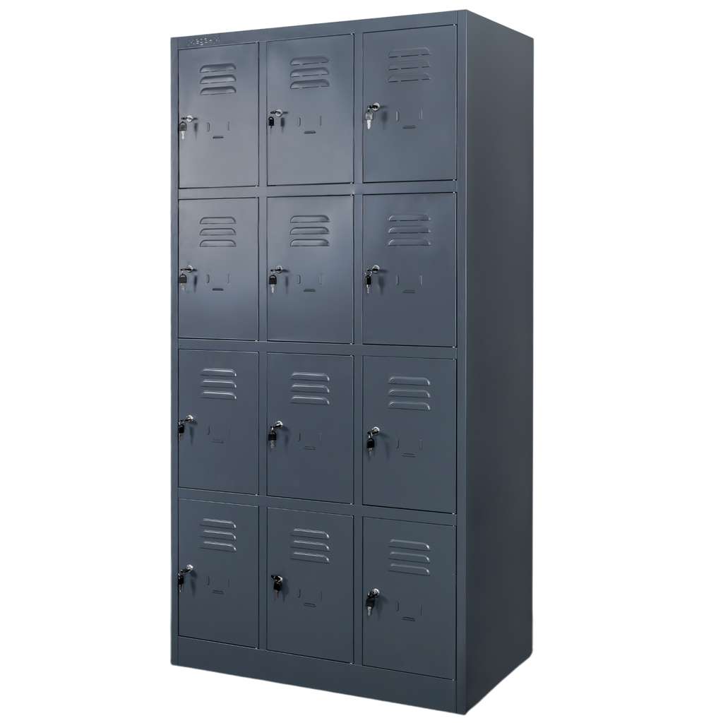 1111202569135ad135712.jpeg Nodalījumu skapis BHP Mega-M J-90/12 12 durvju grafīta S-90 cm G-50 cm H-180 cm skrūvējams N - Image 1