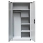 Metāla sociālais skapis Mega-M J-90/S pelēks S-90 cm G-45 cm H-185 cm skrūvējams N