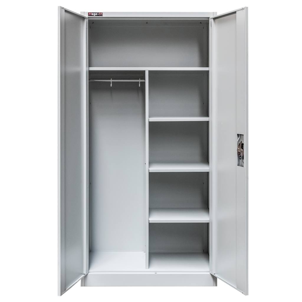 1111202569135ad212dd6.jpeg Metāla sociālais skapis Mega-M J-90/S pelēks S-90 cm G-45 cm H-185 cm skrūvējams N - Image 1