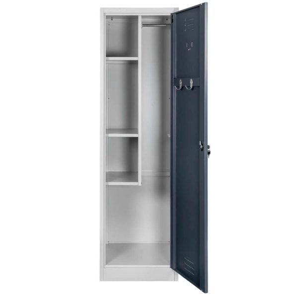 Metāla saimniecības skapis Mega-M J-50/P pelēks/ grafīta priekšpuse P-50 cm D-50 cm A-180 cm skrūvējams N