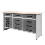 Darba galds Mega-M HANDYMAN S-160cm x G-60 cm x H-85 cm 15 atvilktnes grafīta N