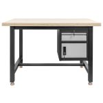 Darba galds Mega-M P-120 cm + skapis ar durvīm 1 atvilktne sistēma 01 grafīts/pelēka priekšpuse N