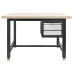 Darba galds Mega-M S-120 cm + skapītis 2 atvilktnes sistēma 01 grafīta/pelēka fasāde N