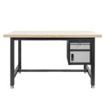 Darbgalds Mega-M S-150 cm + skapis ar durvīm 1 atvilktne sistēma 01 grafīts/pelēka priekšpuse N