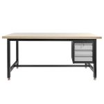 Darba galds Mega-M S-180 cm + skapis 3 atvilktnes system 01 grafīta/pelēka priekšpuse N