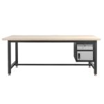 Darba galds Mega-M S-200 cm + skapis ar durvīm 1 atvilktne system 01 grafīts/pelēka fasāde N
