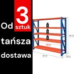 Noliktavas plaukts 5-plauktu Mega-M FORTIS LIGHT H-200 cm L-200 cm G-60 cm bāzes modulis (piegāde uz paletēm) N