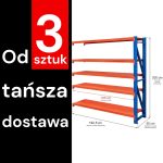 Noliktavas plaukts ar 5 plauktiem Mega-M FORTIS LIGHT H-200 cm L-192,5 cm G-60 cm papildu modulis (piegāde uz paletēm) N