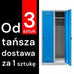 Ģērbtuves skapis Mega-M J-80 2 durvju pelēks/ zila priekšpuse P-80 cm Dz-50 cm A-180 cm skrūvējams (piegāde uz paletes) N