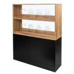 Stiklota konfekšu vitrīna Mega-M H- 127 cm L- 106 cm G- 30 cm ozols kraft / melns N