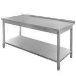 Nerūsējošā tērauda sienas galds ar plauktu metināts Mega-M S-140 cm G-60 cm H-85 cm N