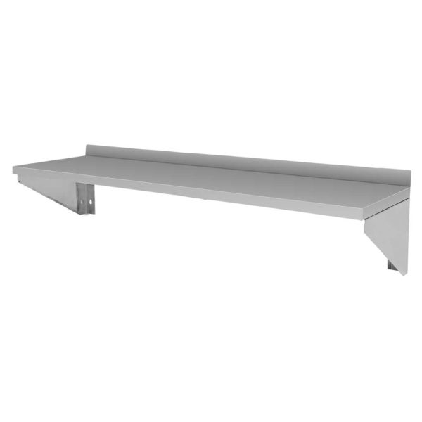 Vienlīmeņa sienas plaukts no nerūsējošā tērauda Mega-M S-150 cm G-30 cm N