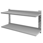 Dubultais sienas plaukts no nerūsējošā tērauda Mega-M S-120 cm G-30 cm H-60 cm N