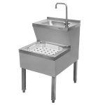 Nerūsējošā tērauda saimniecības izlietne ar mopa izlietni Mega-M S-50 cm G-61 cm H-84 cm N